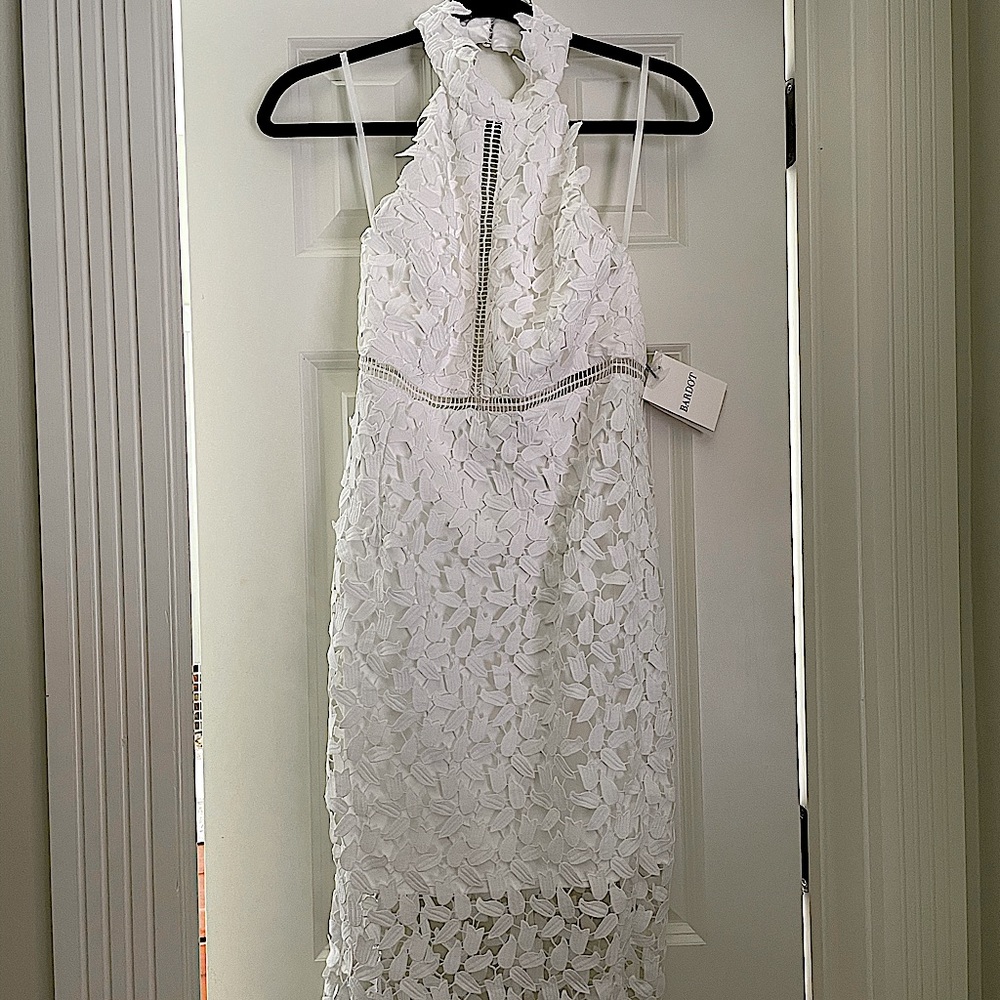 White Lace Bardot Dress US 6/ AUS 10 - Picture 1 of 4